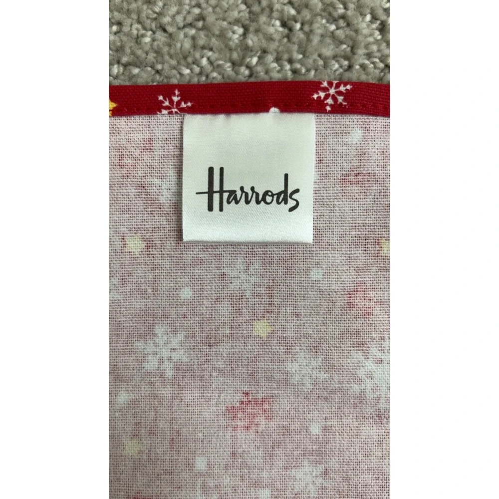 Harrods Tea Towel OS Red Christmas Bear Snowman Snowflake Cotton Holiday Decor